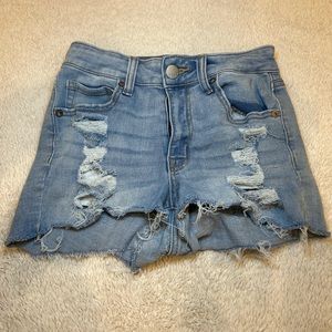 Aeropostale High rise midi Jean denim shorts